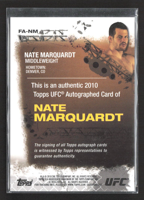 2010 Topps UFC Nate Marquardt Auto #FA-NM