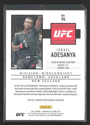 2021 Panini Score Israel Adesanya Red /149 #94