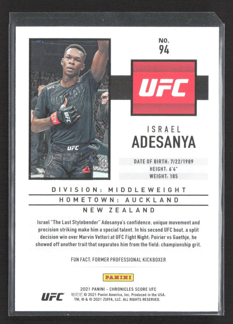 2021 Panini Score Israel Adesanya Red /149 #94