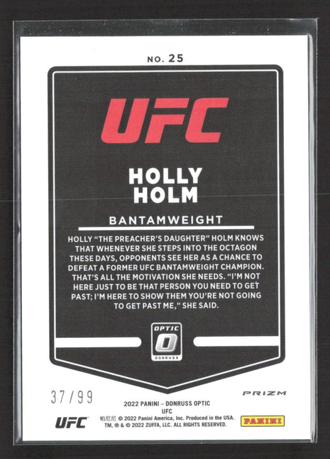 2022 Panini UFC Optic Holly Holm Blue Prizm /99 #25