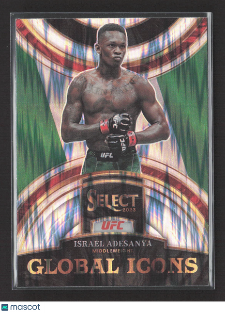 2022 Panini Select UFC Israel Adesanya Global Icons Green Shock #26