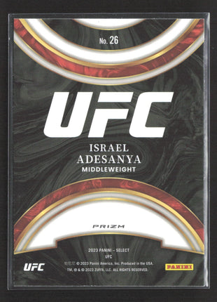 2022 Panini Select UFC Israel Adesanya Global Icons Green Shock #26