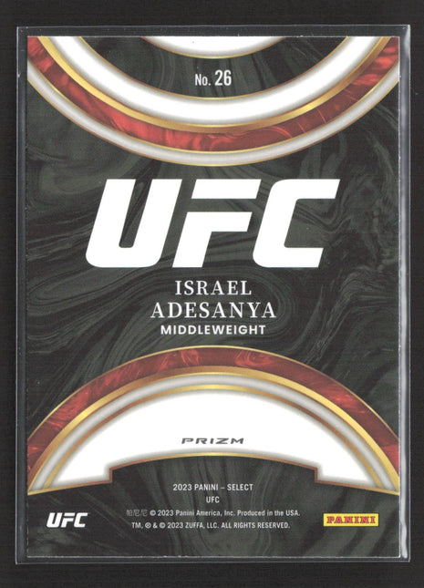 2022 Panini Select UFC Israel Adesanya Global Icons Green Shock #26