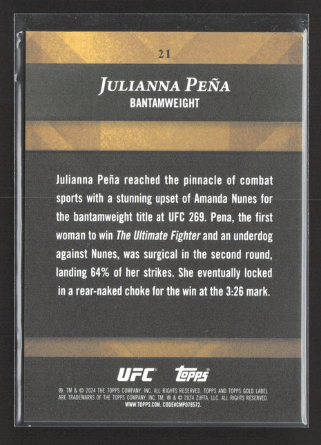 2024 Topps UFC Gold Label Julianna Pena Class 2 Red /25 #21