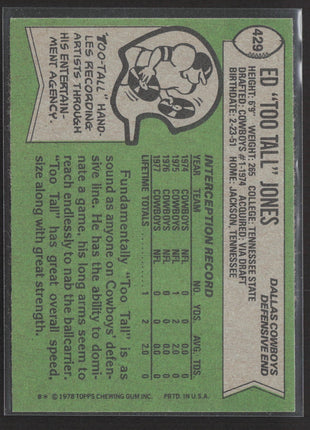 1978 Topps - Ed "Too Tall" Jones #429