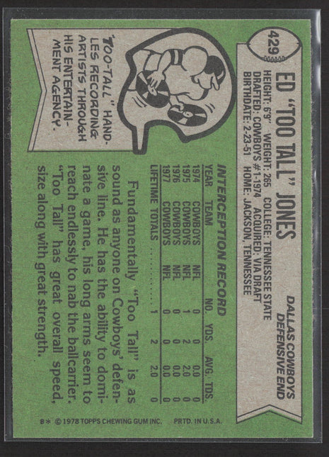 1978 Topps - Ed "Too Tall" Jones #429