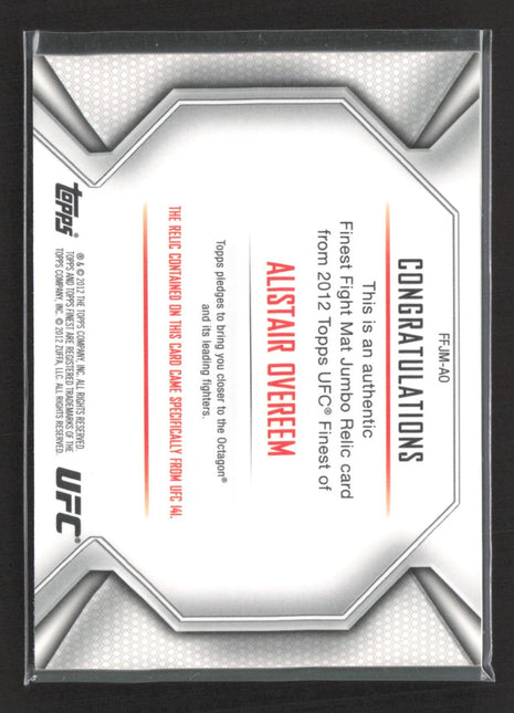 2012 Topps UFC FInest Alistair Overeem Jumbo Fight Mat Relic Refractor