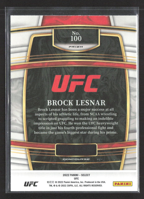 2022 Panini Select UFC Brock Lesnar Orange Shock #100