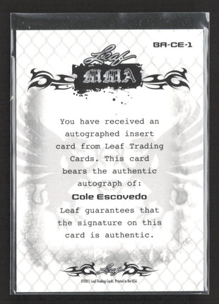 2011 Leaf MMA Cole Escovedo Auto #BA-CE1