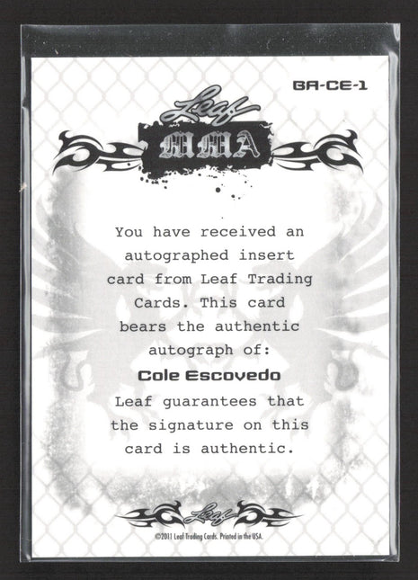 2011 Leaf MMA Cole Escovedo Auto #BA-CE1