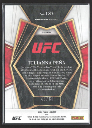 2022 Panini Select UFC Julianna Pena Purple /60 #182