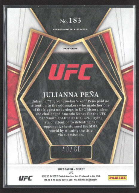 2022 Panini Select UFC Julianna Pena Purple /60 #182
