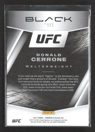 2021 Panini Black UFC Donald Cerrone BLue /99 #117