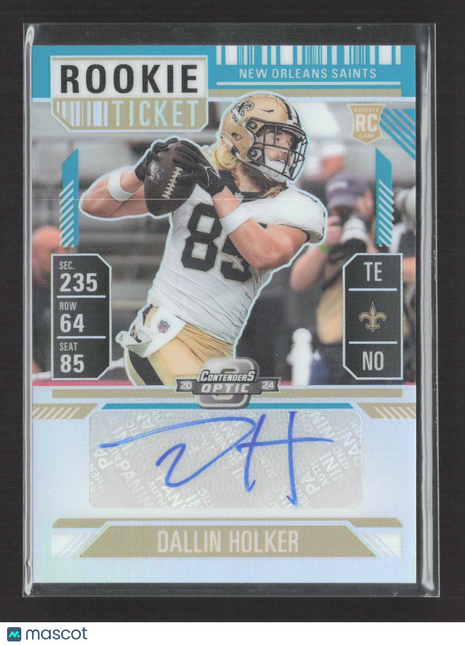 2024 Panini Contenders Optic - Rookie Ticket Auto Dallin Holker #182 Teal /99