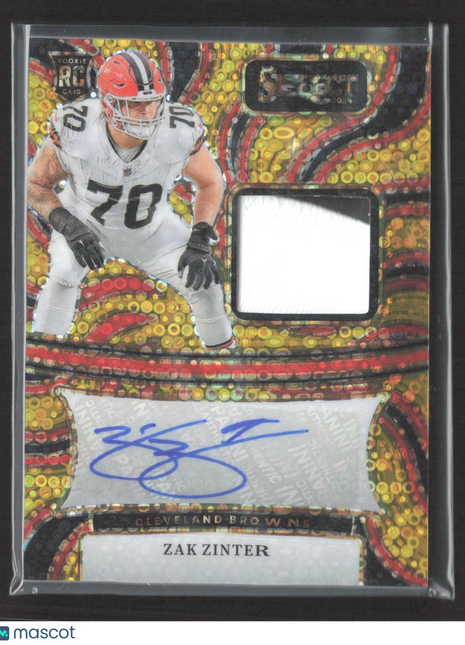 2024 Panini Select Rookie Zak Zinter #RSM-ZZR Gold Patch Auto /10