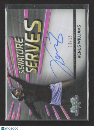 2024 Topps Graphite Venus Williams Siganture Serves Pink Auto /15