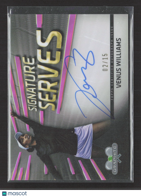 2024 Topps Graphite Venus Williams Siganture Serves Pink Auto /15