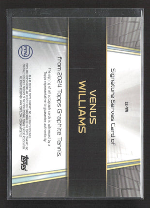 2024 Topps Graphite Venus Williams Siganture Serves Pink Auto /15