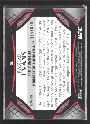 2011 Topps Finest UFC Rashad Evans Refractor /888 #91