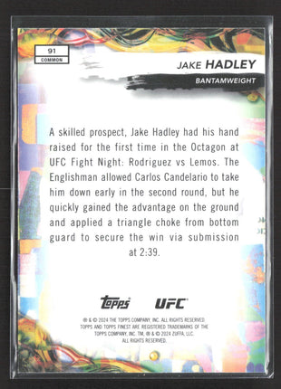 2024 Topps Finest Jake Hadley Rc Red Shimmer #91