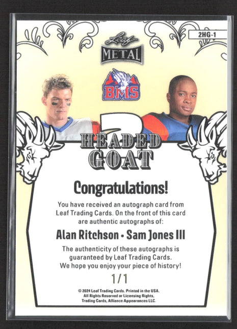 2024 Leaf Metal Blue Mountain State Alan Ritchson Sam Jones Auto 1/1
