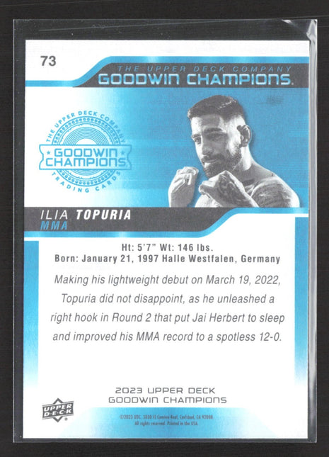 2023 Upper Deck Ilia Topuria Goodwin Champions Rc #73
