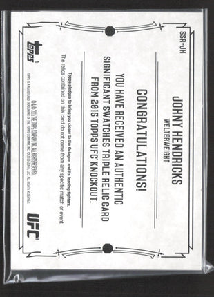 2015 Topps UFC Museum Collection Johny Hendricks Relic /25