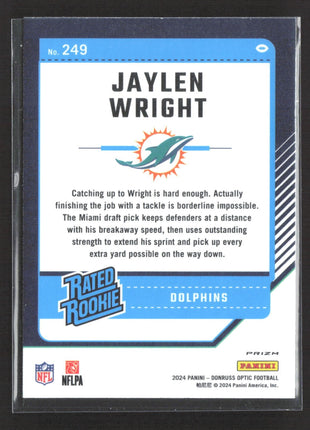 2024 Panini Donruss Optic - Rated Rookie Jaylen Wright #249 Stars Prizm (RC)