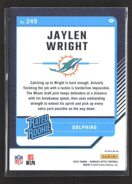 2024 Panini Donruss Optic - Rated Rookie Jaylen Wright #249 Stars Prizm (RC)