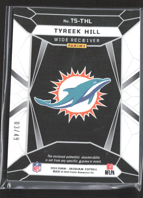 2024 Panini Obsidian - Trifecta Swatches Tyreek Hill #TS-THL Patch Purple /49