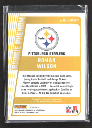 2024 Panini Donruss Optic Rookie Phenom Roman Wilson #RPB-RWN Blue Hyper Prizm