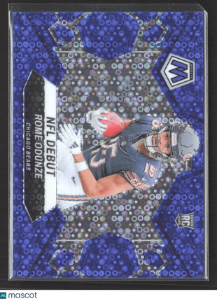 2024 Panini Mosaic NFL Debut Rome Odunze #281 No Huddle Blue Mosaic Prizm /75 RC