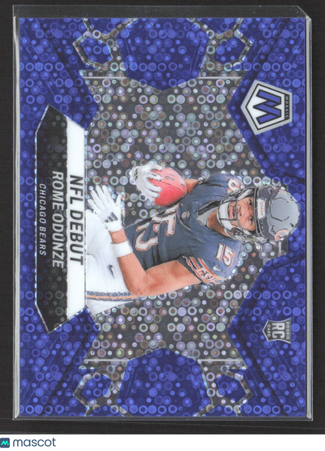 2024 Panini Mosaic NFL Debut Rome Odunze #281 No Huddle Blue Mosaic Prizm /75 RC