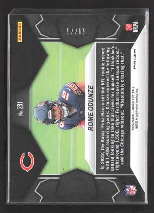 2024 Panini Mosaic NFL Debut Rome Odunze #281 No Huddle Blue Mosaic Prizm /75 RC