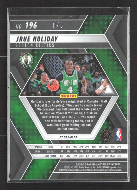 2024-25 Panini Mosaic - Jrue Holiday #196 Mosaic Prizm Gold Choice /8