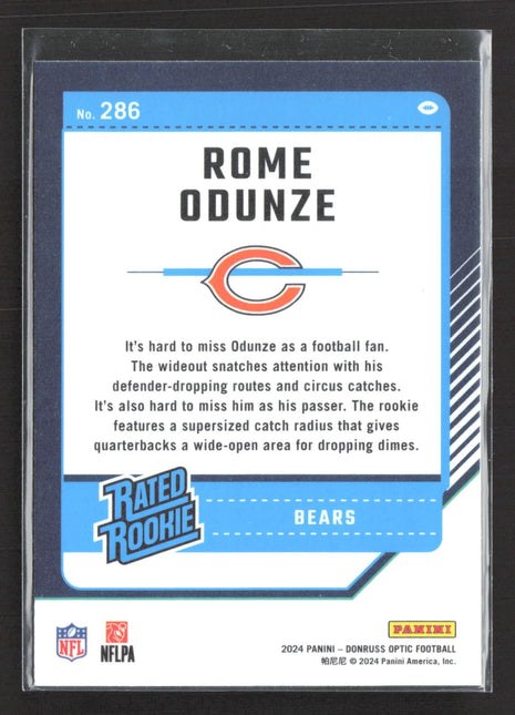 2024 Panini Donruss Optic - Rated Rookie Rome Odunze #286 (RC)