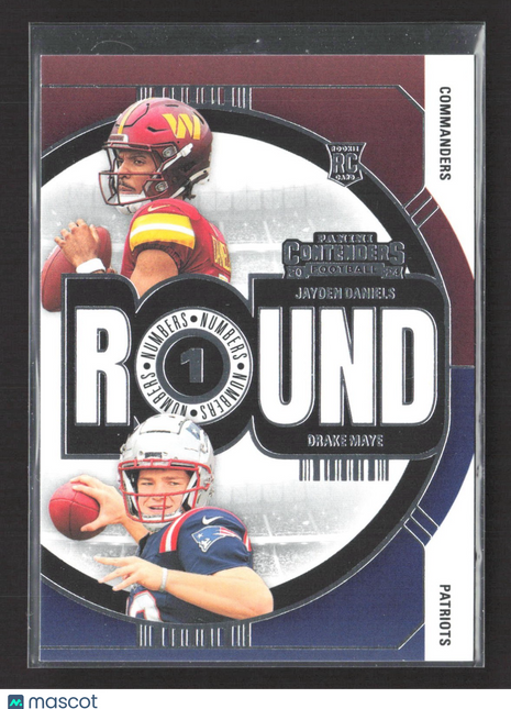 2024 Panini Contenders - Round Numbers Jayden Daniels Drake Maye #1 (RC)