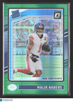 2024 Panini Optic Malik Nabers Rated Rookie Green Hyper #271