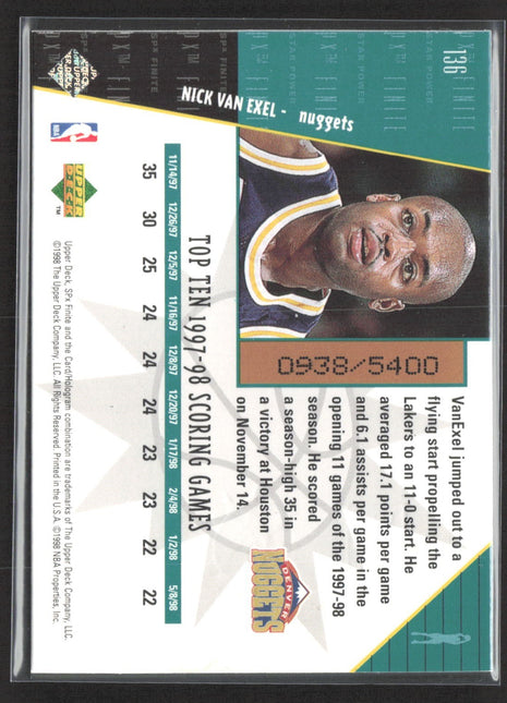 1998-99 SPx Finite - Star Power Nick Van Exel #136 /5400