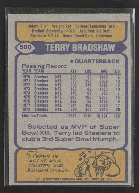 1979 Topps - Terry Bradshaw #500