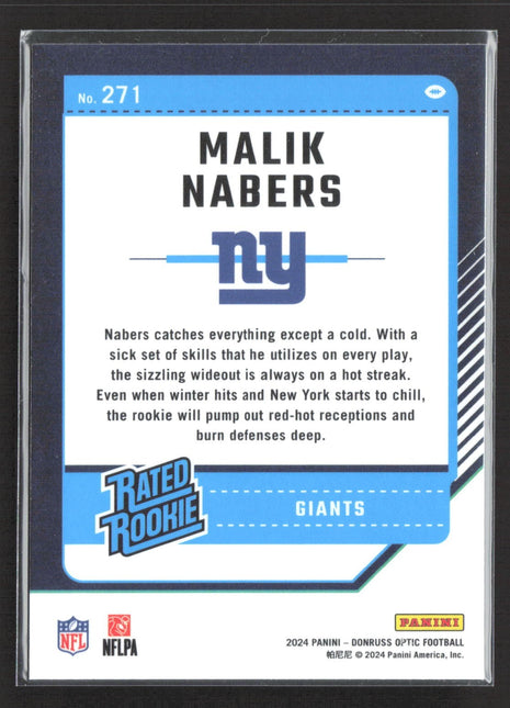2024 Panini Optic Rated Rookie Malik Nabers #271