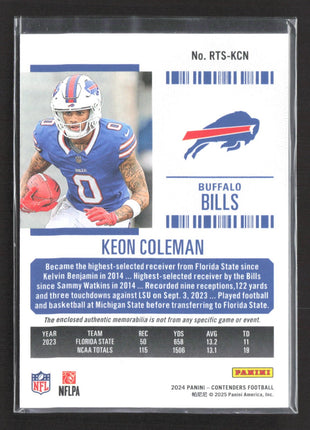 2024 Panini Contenders Keon Coleman Rookie Ticket Jersey
