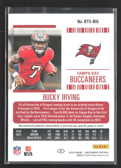 2024 Panini Contenders Bucky Irving Rookie Ticket Jersey