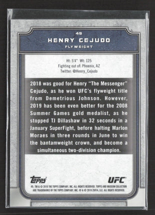 2019 Topps UFC Museum Collection Henry Cejudo Yellow /75 #49