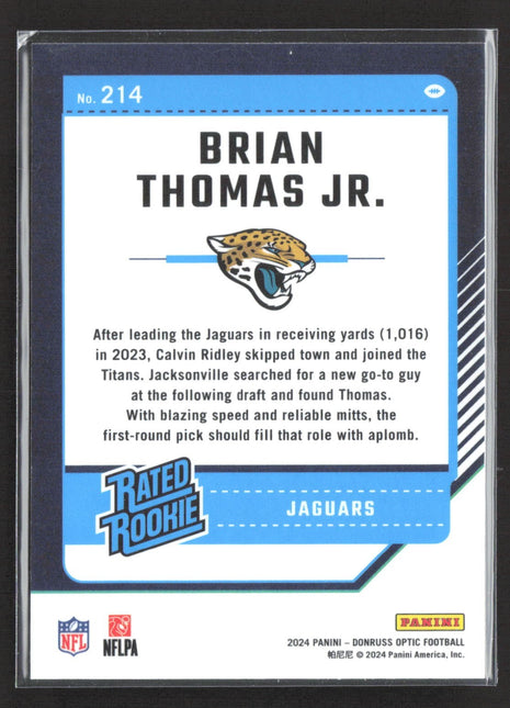 2024 Panini Donruss Optic - Rated Rookie Brian Thomas Jr. #214 (RC)