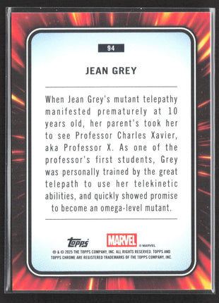 2025 Topps Chrome Marvel Jean Grey Red Gold LAzer /100 #94