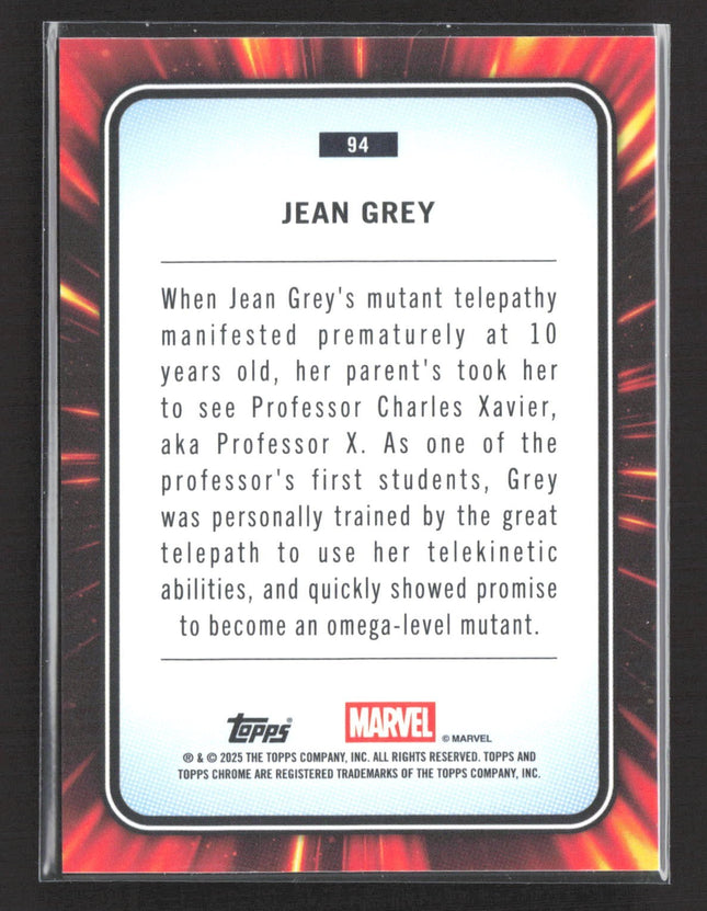 2025 Topps Chrome Marvel Jean Grey Red Gold LAzer /100 #94