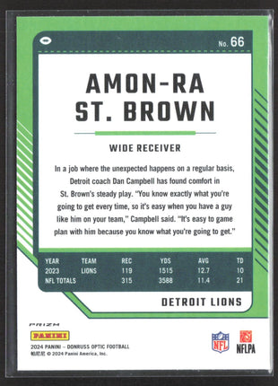 2024 Panini Donruss Optic - Amon-Ra St. Brown #66 Stars Prizm