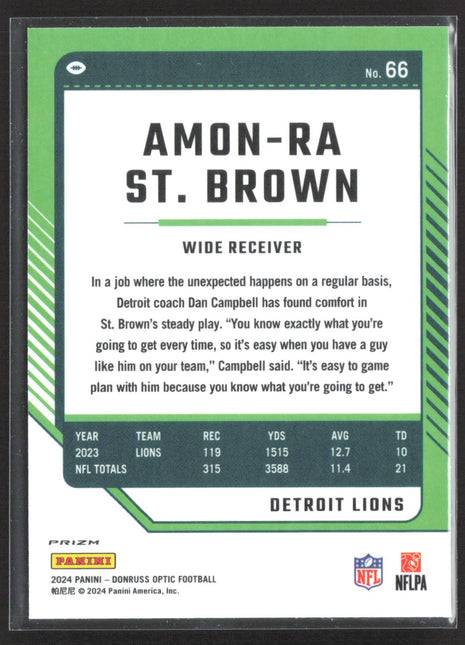 2024 Panini Donruss Optic - Amon-Ra St. Brown #66 Stars Prizm