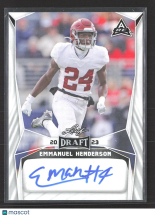 2023 Leaf Draft - Autographs Emmanuel Henderson #BA-EH3 Rc auto